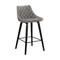 Armen Living Dani 26" Gray Velvet Barstool in Black Brushed Wood Finish LCDIBABLGR26 - alternate 1